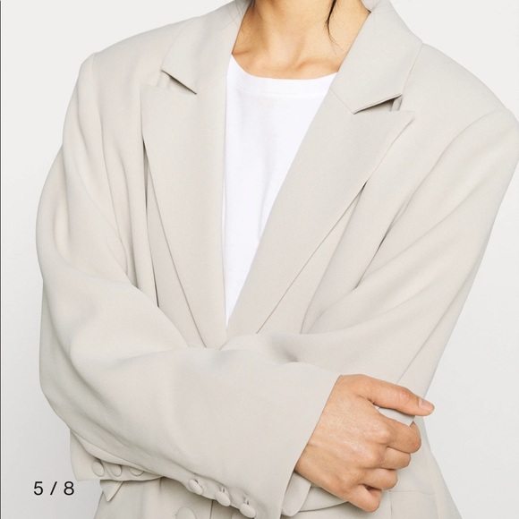 NWT Good American Peyote Boyfriend Oversized Tan Creme Blazer Size S/M - Picture 2 of 16